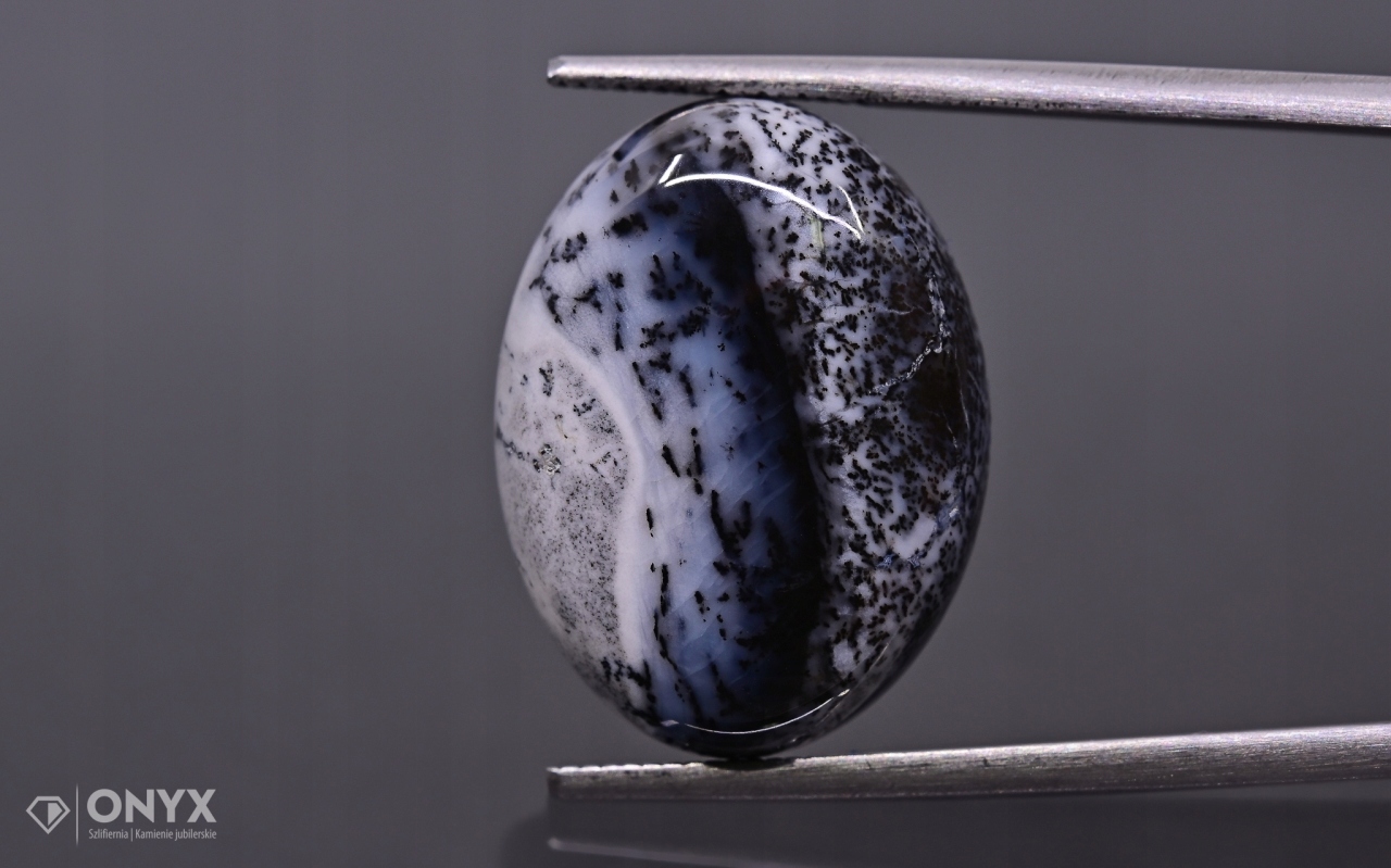 Dendritový achát z Turecka kabošon ovál 20x15 mm