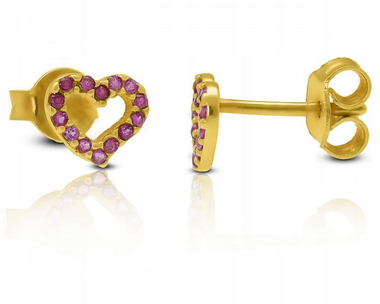 Zlaté náušnice pro holčičku srdíčka 585
