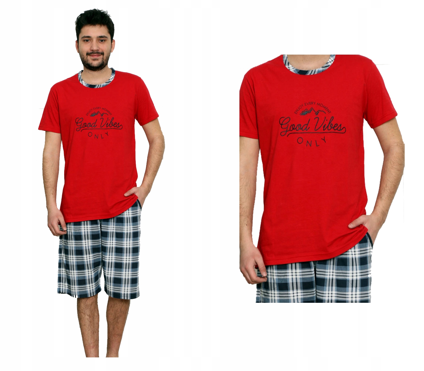 

Piżama Męska krótka Szorty bawełna krótki rękaw XL