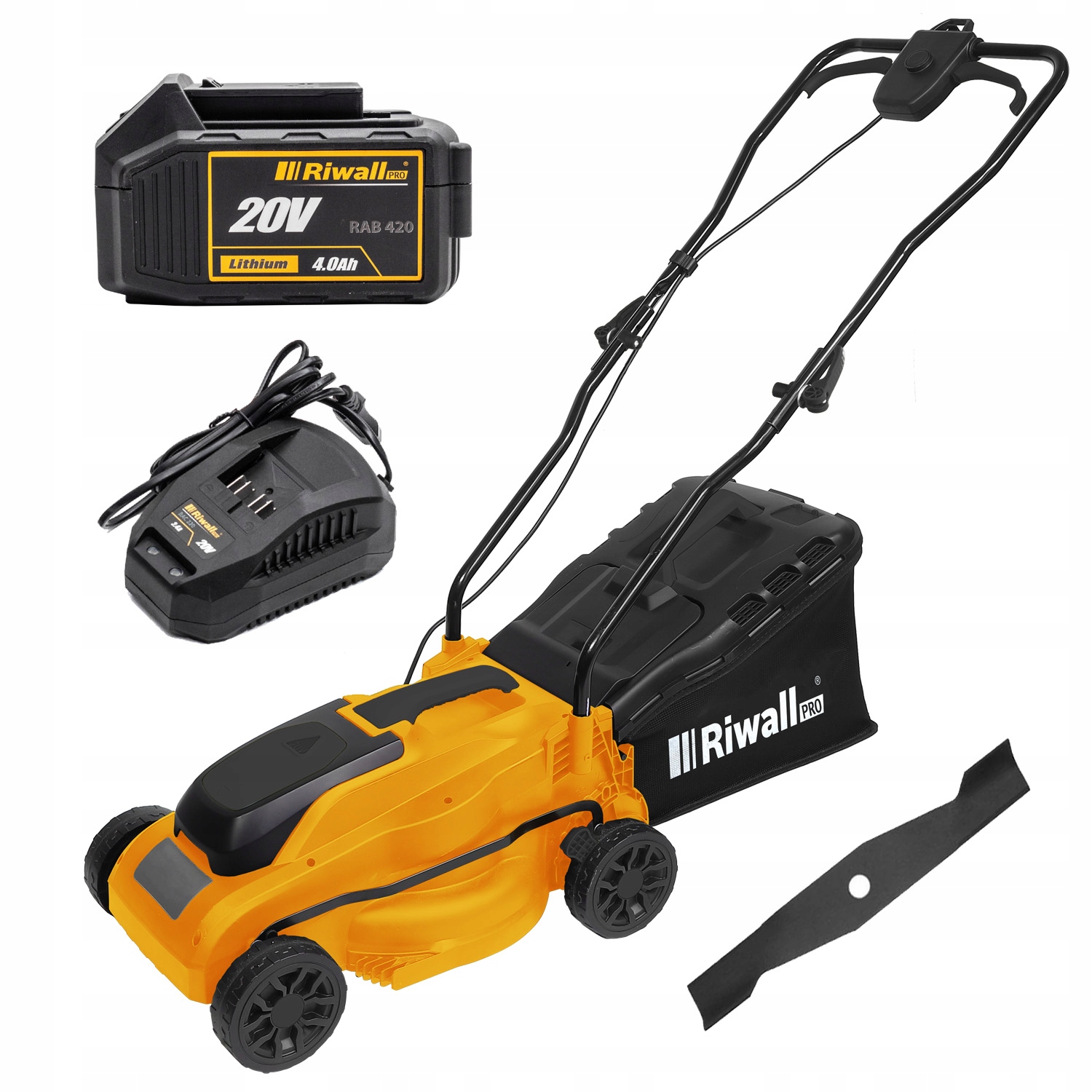Akumulátorová Indukčná Kosačka Riwall 3320i 20V 4Ah 33cm aku nabíjačka