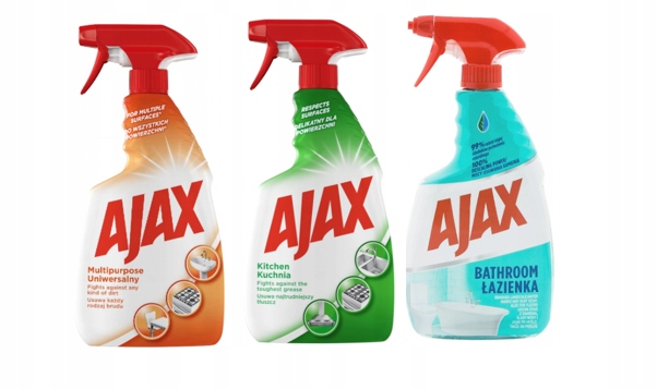 

Ajax zestaw do czyszczenia domu spray 3 x 750 ml