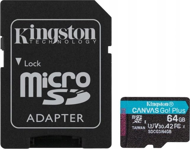 Karta microSD Kingston Canvas Go! Plus 64 GB Stan opakowania oryginalne