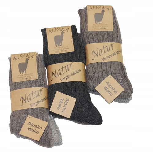 

7 x Plecione Ciepłe Skarpety Wełniane Alpaka 35-46