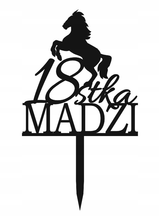 

Topper ozdoba na tort imię liczba z koniem koń