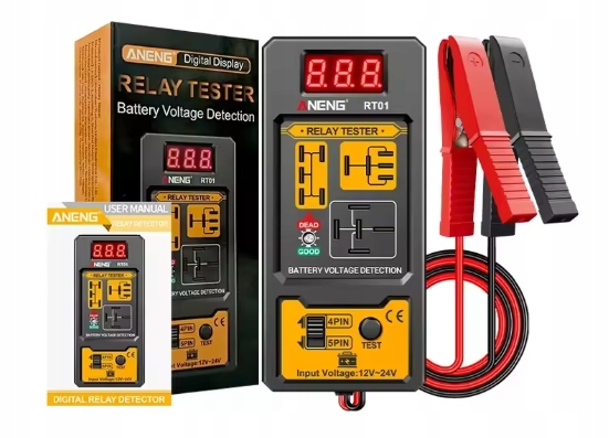 RT01 cyfrowy tester przekaźników 12V/24V Led Aneng