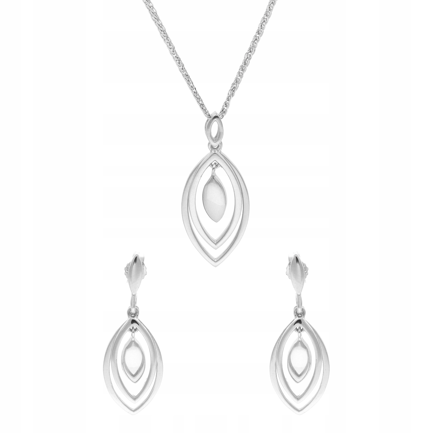 Komplet hladkých slziček stříbro