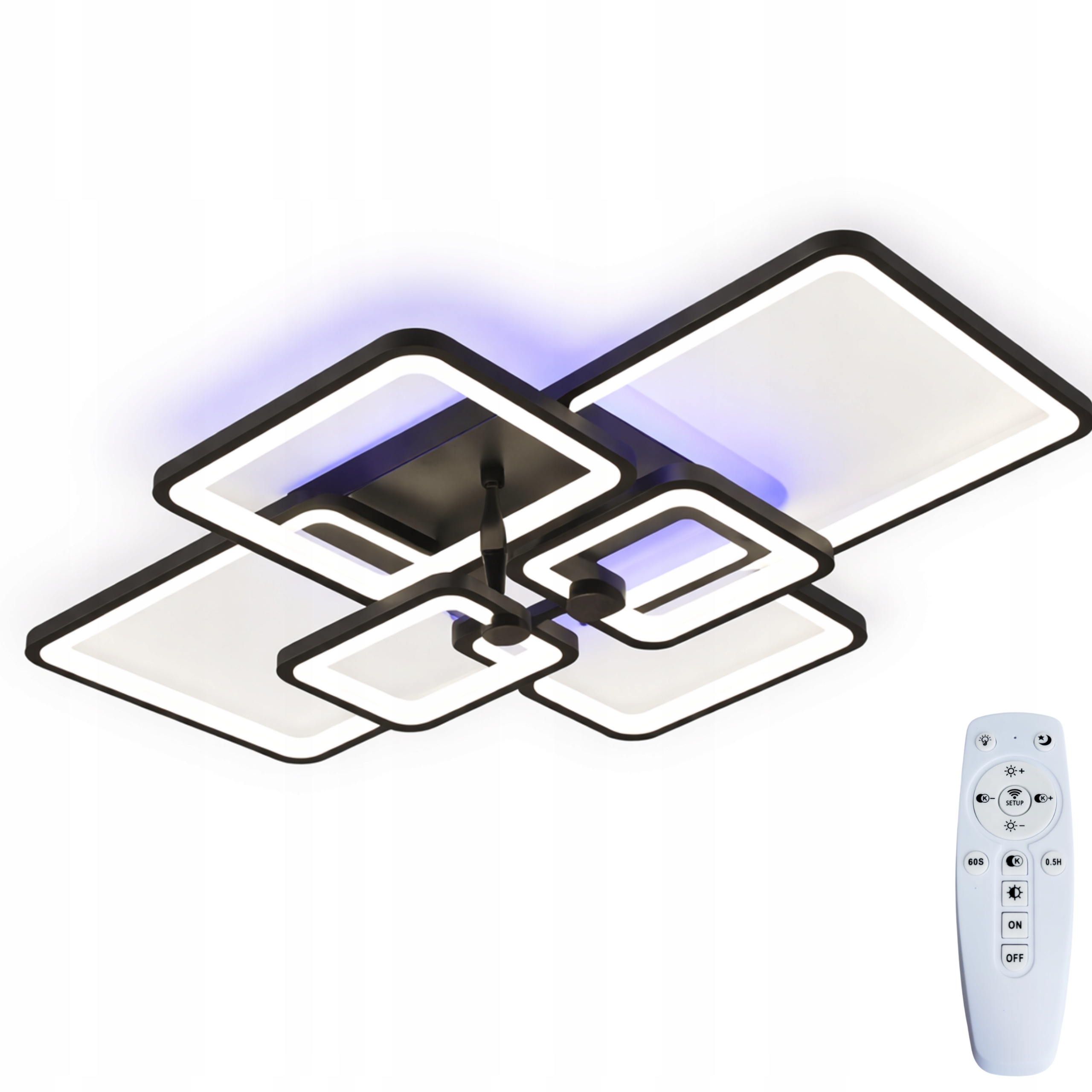 Závesná lampa stropné svietidlo čierna do obývačky diaľkový ovládač 3 farby veľká Rgb