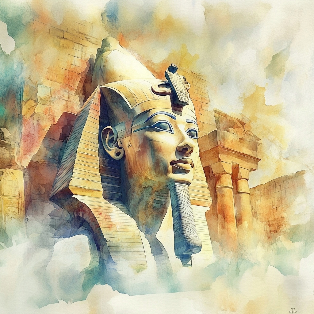 Obraz Na Plátně Canvas Egypt Sfinga Pyramidy Umění Orientální Akvarel 80x80