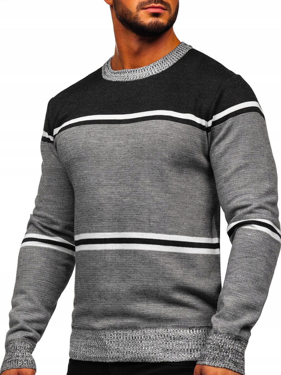 

Sweter Męski Klasyczny Grafitowy 6300 DENLEY_2XL