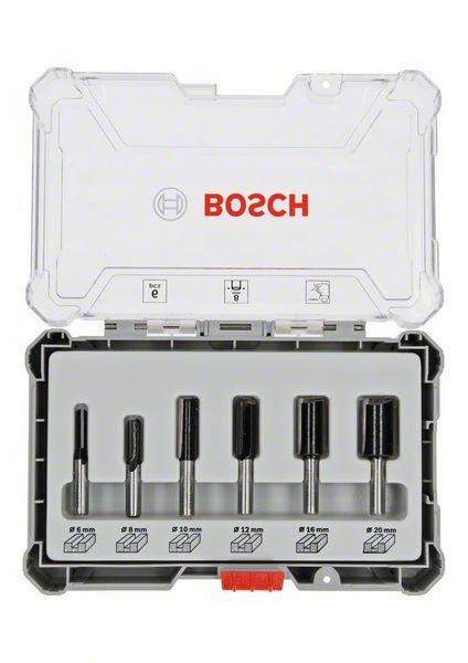 Bosch Sada Rovných Fréz 6 Ks. Úchyt 8mm