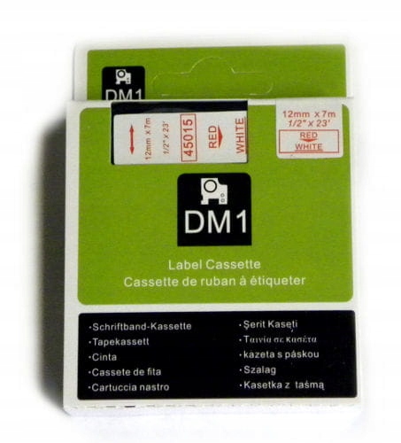 Taśma zamiennik Dymo 45015 S0720550 12mm czerwony/
