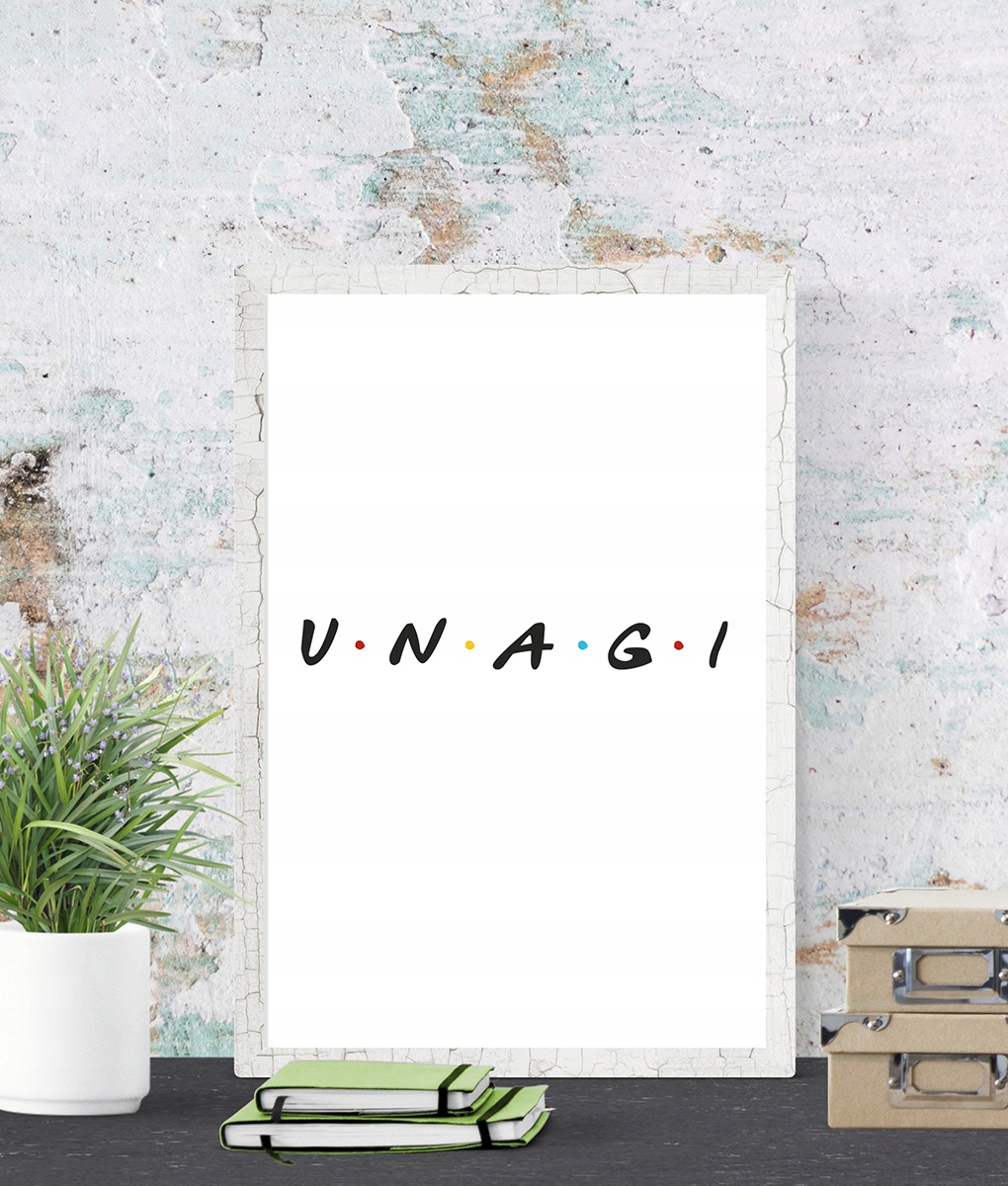 Plakat Friends - Unagi - biały - A3 Marka Stencils