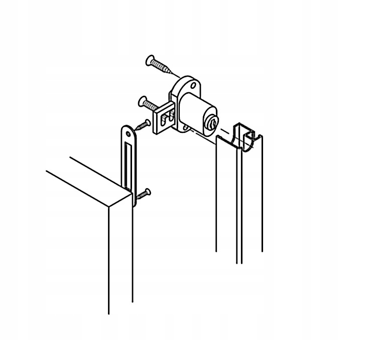 Zamek MAT do ramek aluminium drzwi wpuszczane w systemie jednego klucza Marka Bobin