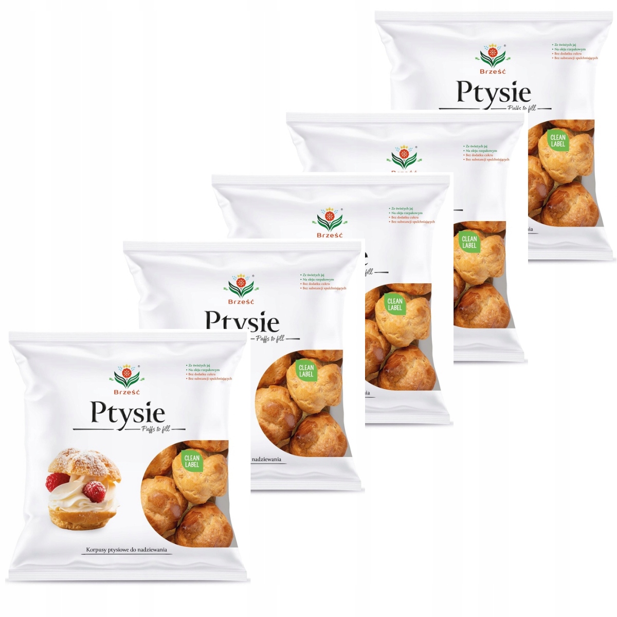 Ptysi Ptysiové korpusy Ptysi na plnění 5x200g 1kg Brest Bez Cukru