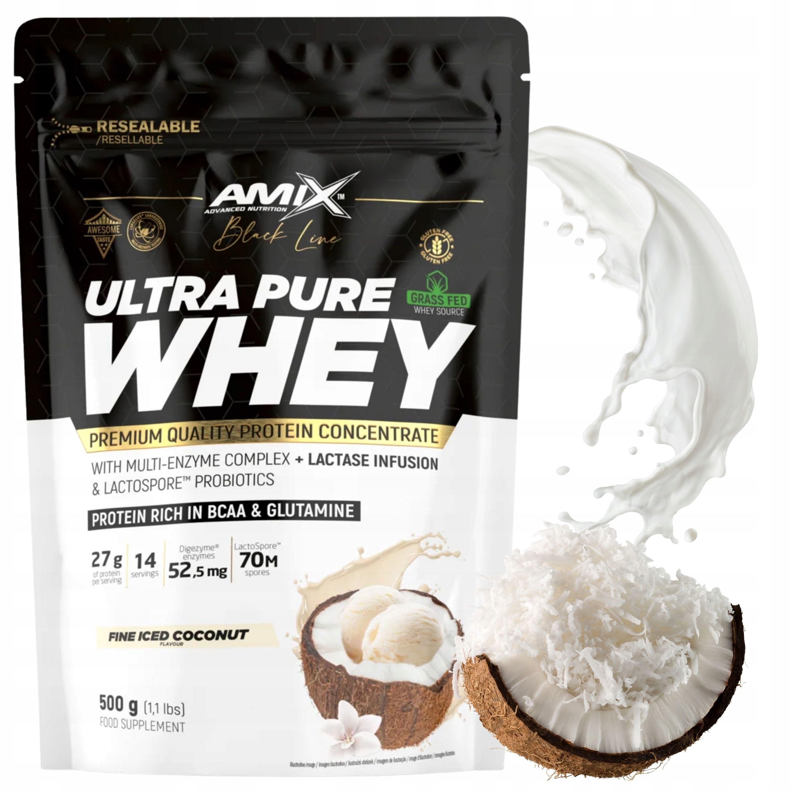 Protein Wpc Koncentrát Pure Whey Digezyme 500 g Kokosový protein
