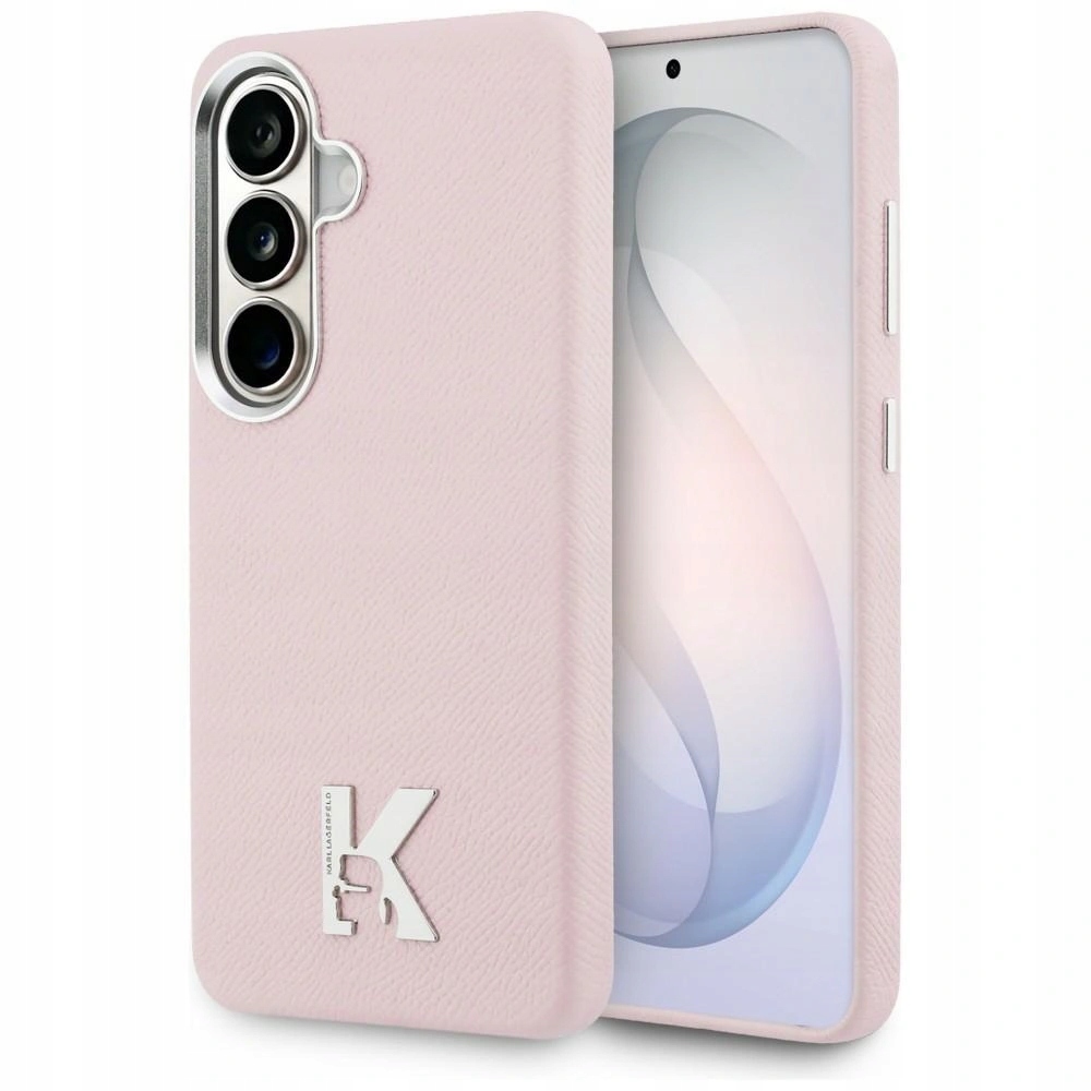 Pouzdro Karl Lagerfeld s kovovým logem MagSafe na Samsung Galaxy S26 růžové