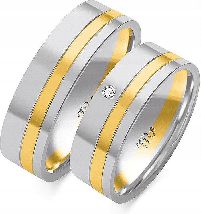 Prsten z bílého zlata pro pár 585 vel. 20 21 22 na svatba pro mladý pár 14