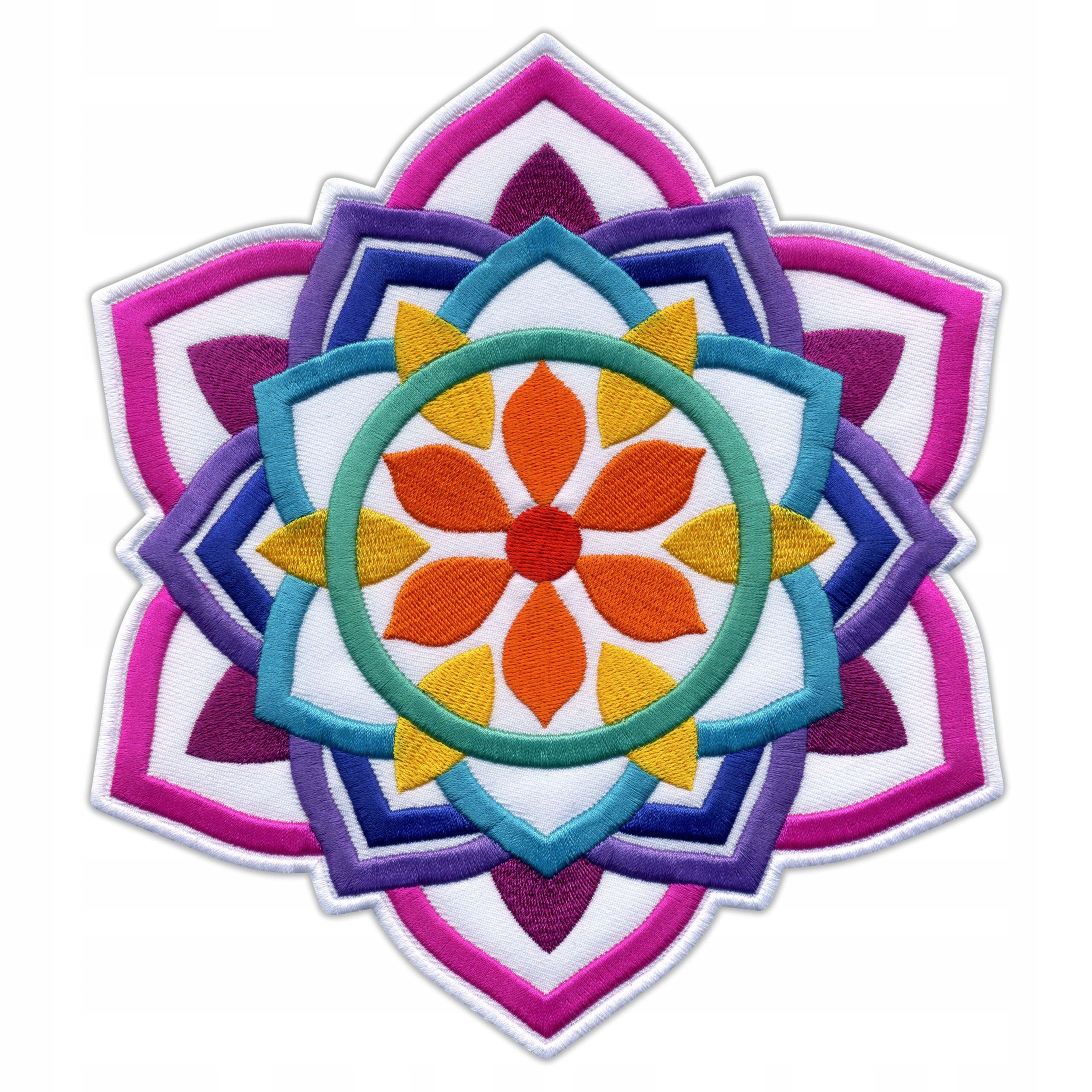 

Naszywka Mandala biała, duża 20 cm, kwiat Haft