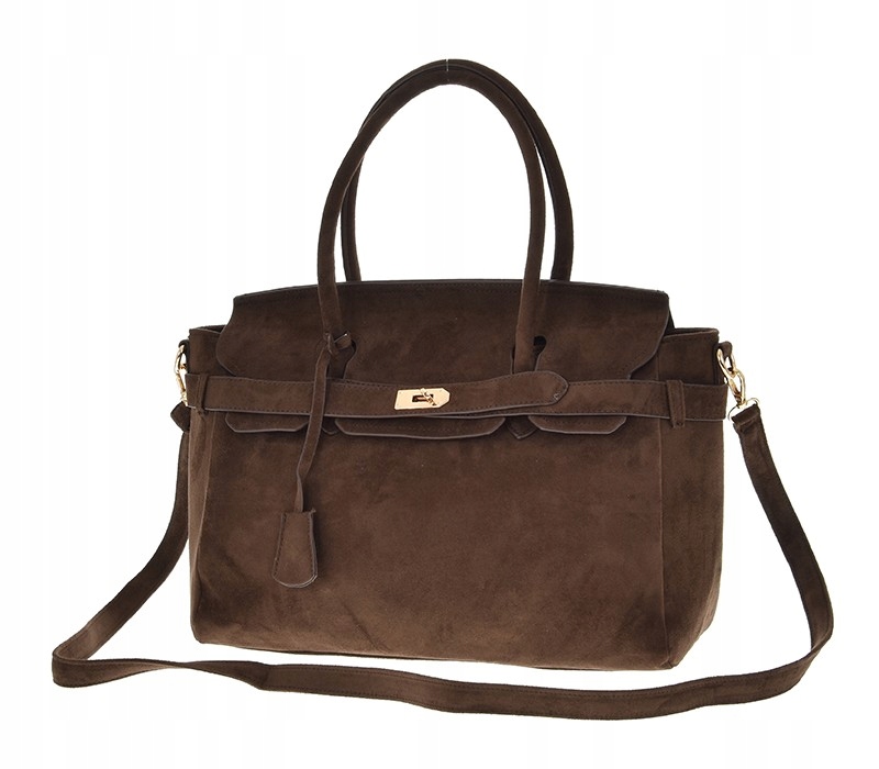 Torebka Gallantry Paris Zamszowy Czekoladowy Kuferek Eko Skóra Aktówka