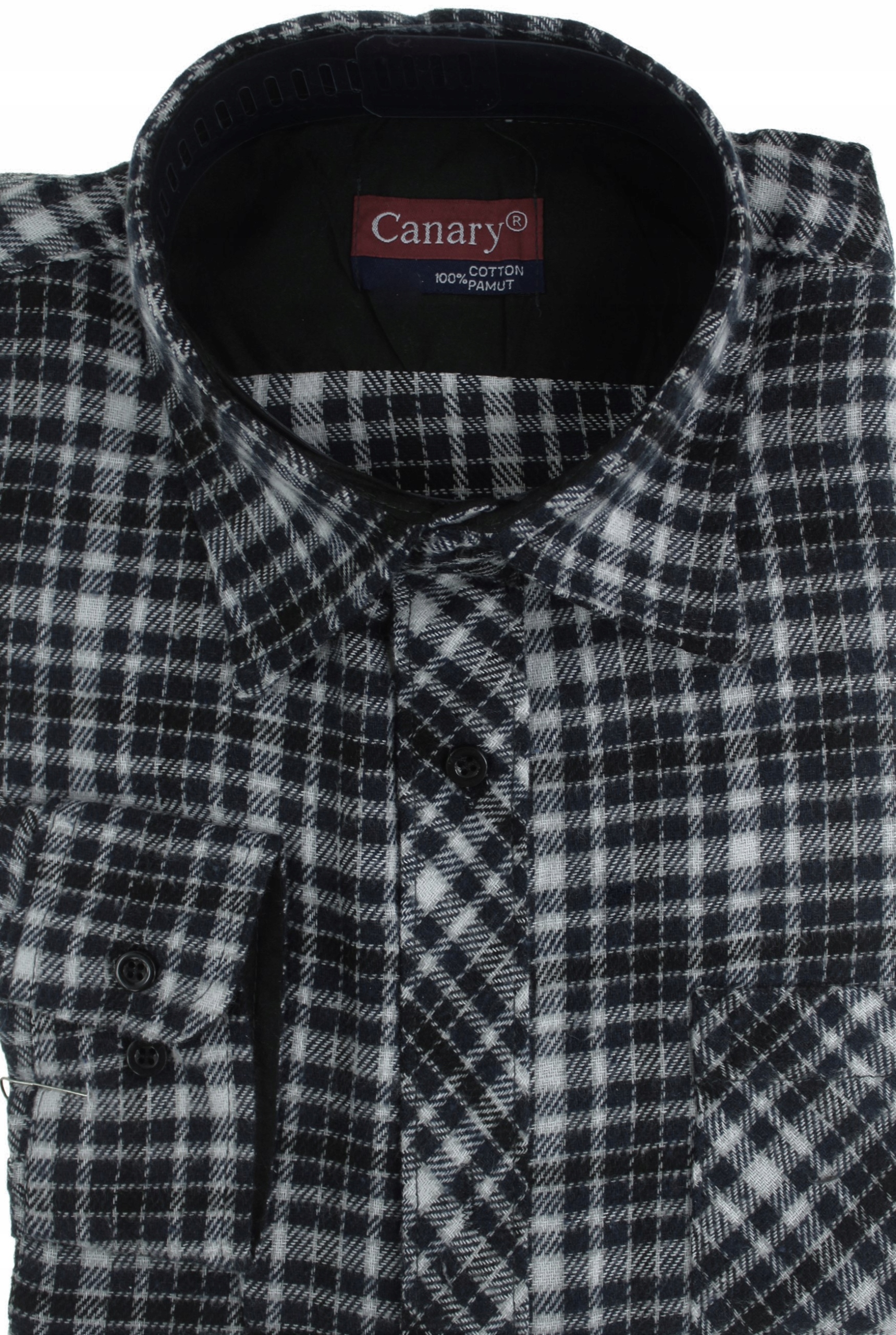 

Koszula Flanelowa Męska Czarna W Kratę XXL KF86