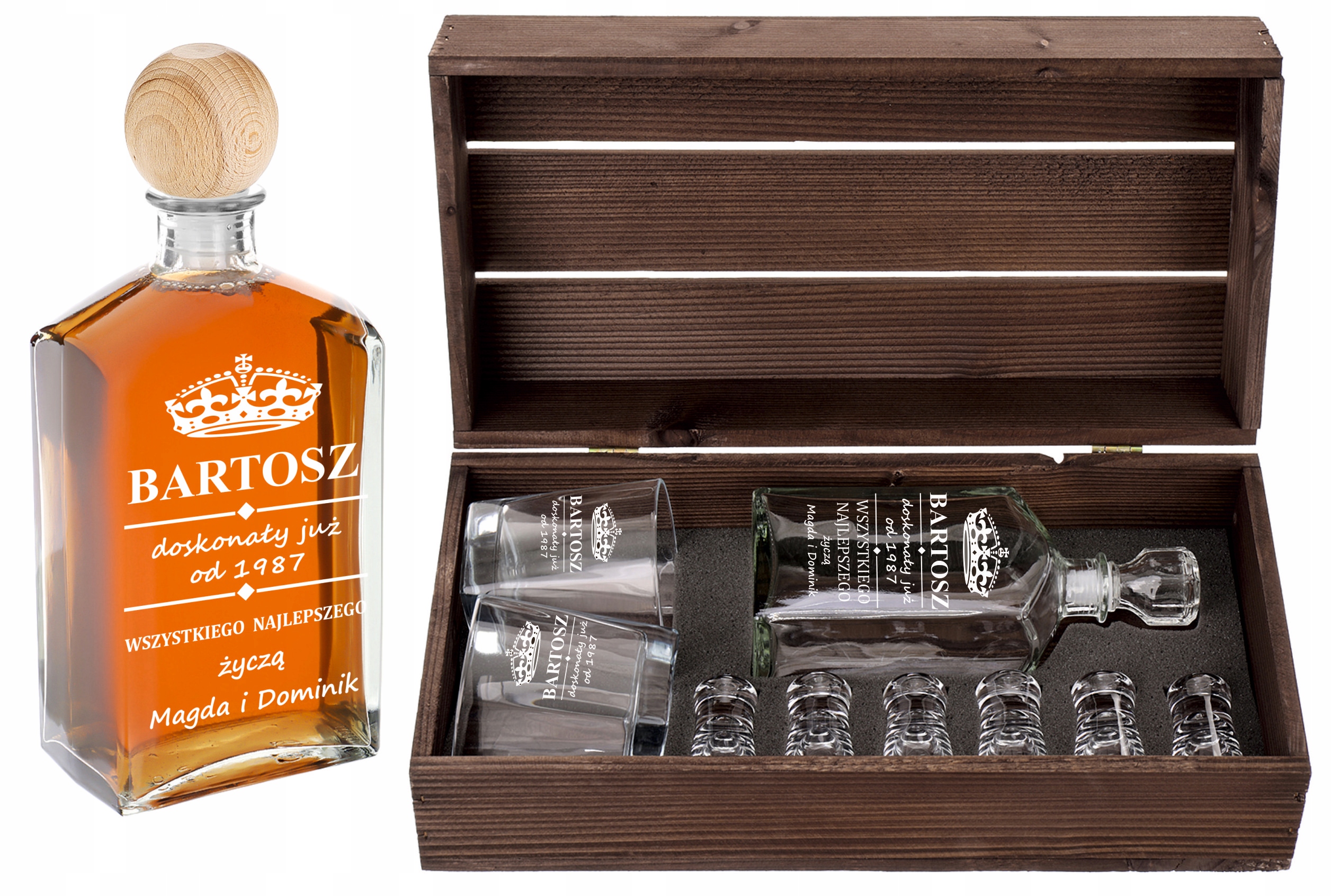 Karafa S Gravírováním 2 Sklenice 6 Sklenic Truhly