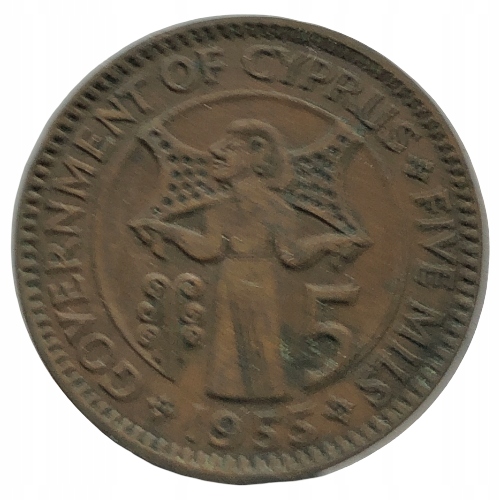 52539. Cypr, 5 milów, 1955r.