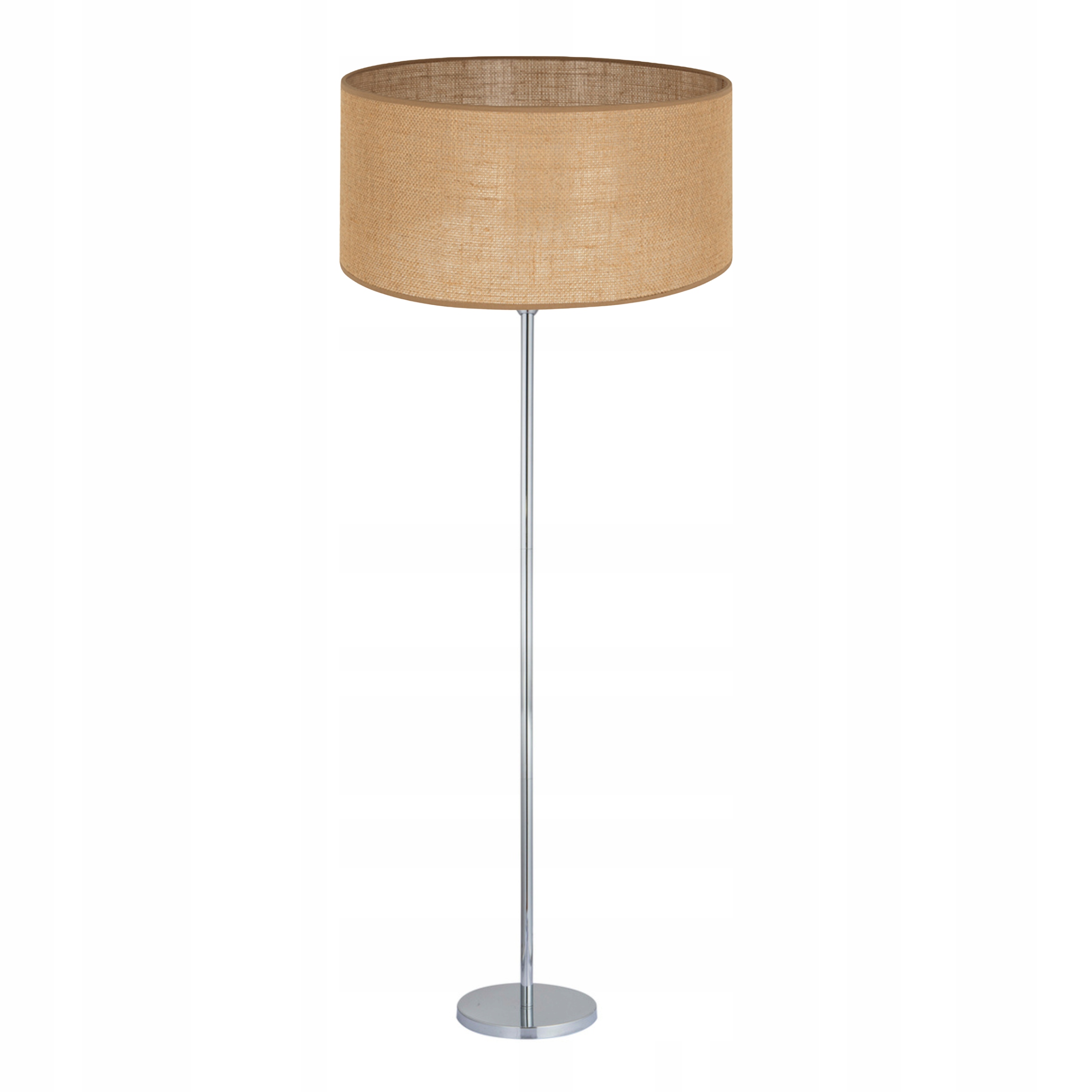 Stojacia Podlahová Lampa Chrómové Tienidlo Juta 40 CM E27