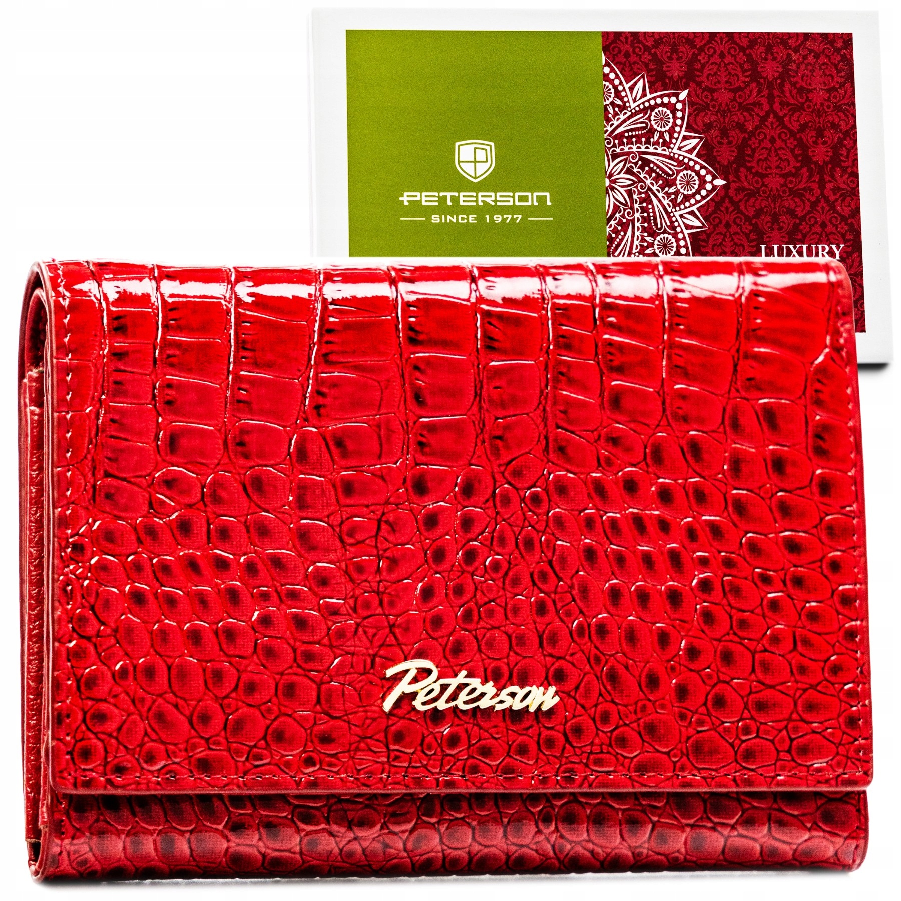 Peterson skórzany damski portfel zapinany Rfid