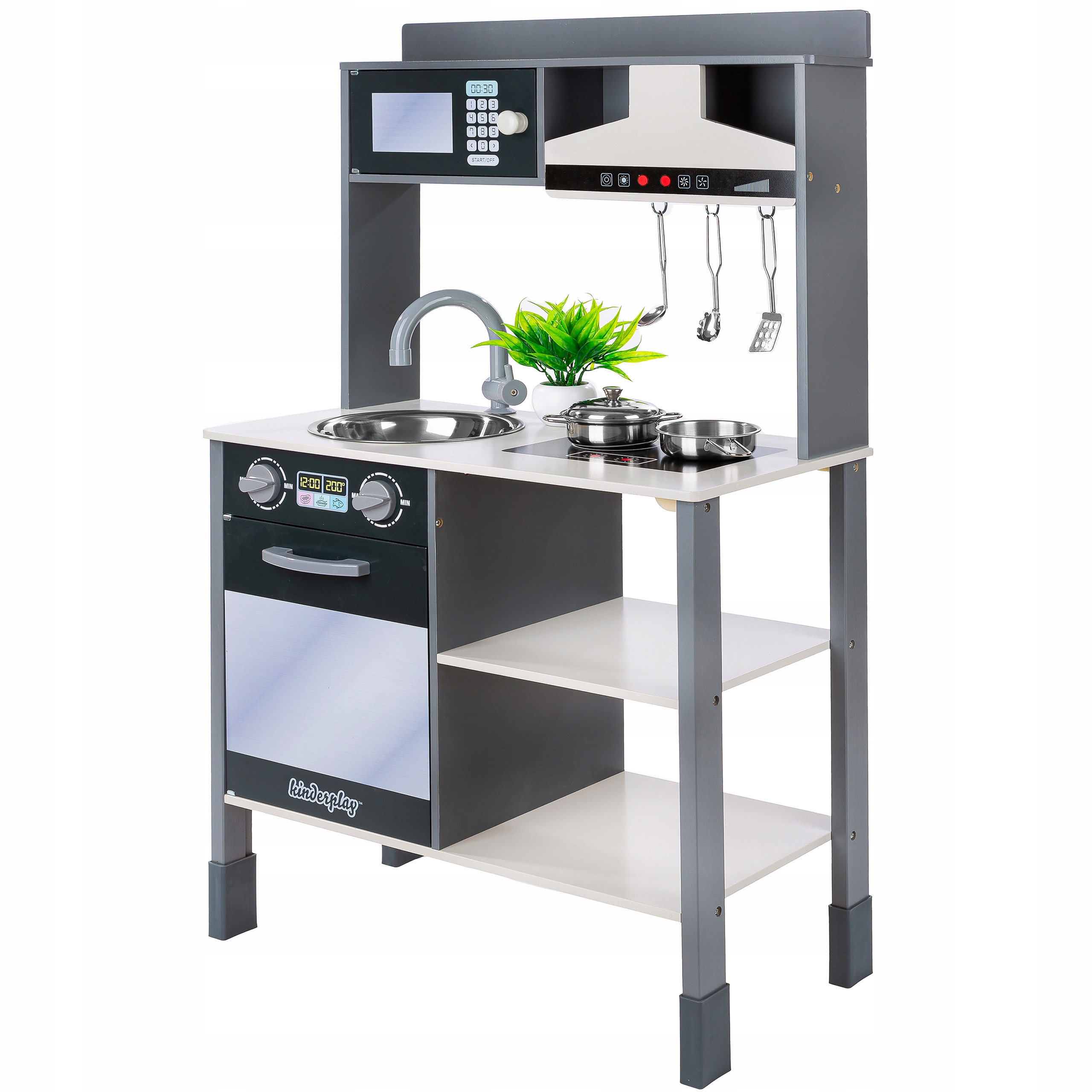 DREWNIANA KUCHNIA DLA DZIECI KINDERPLAY INTERAKTYWNY OKAP AKCESORIA 100cm