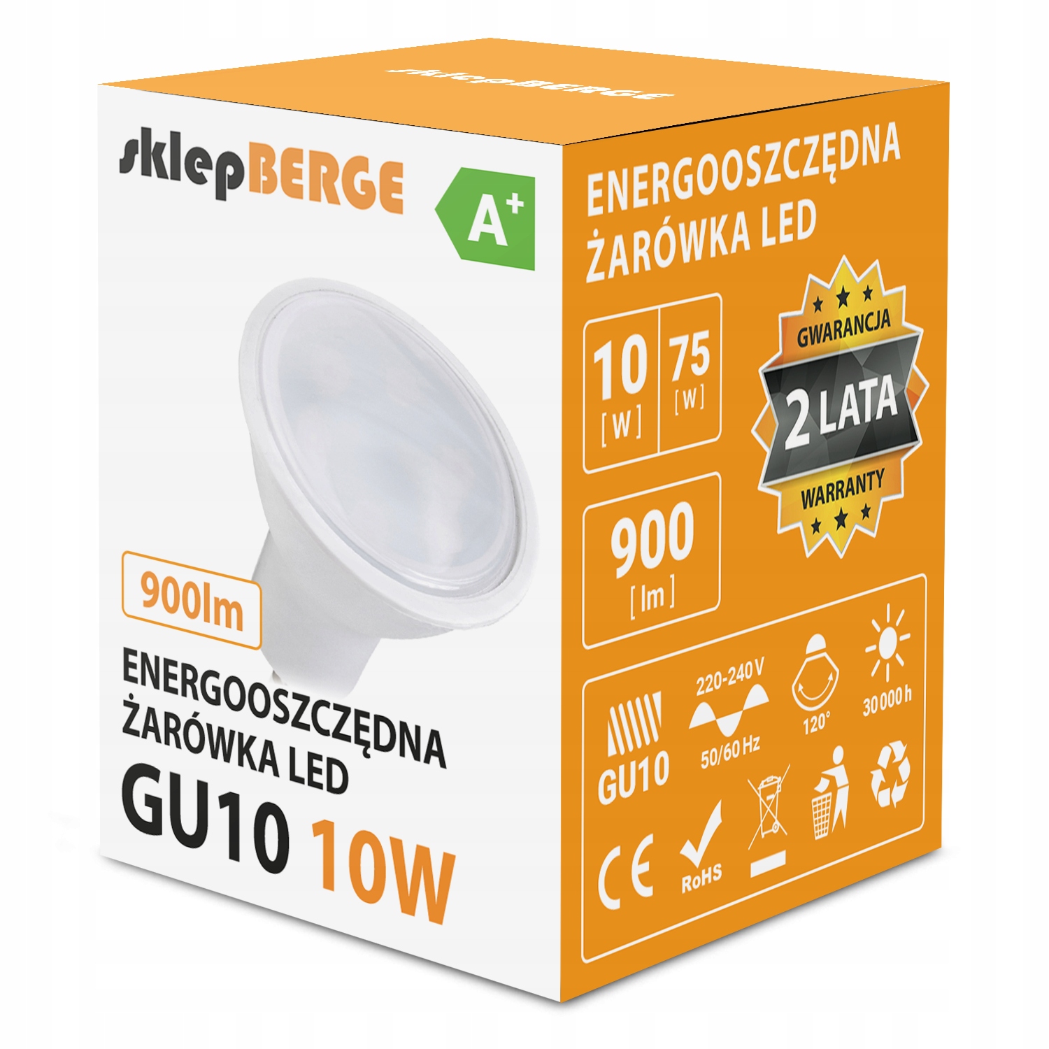 

Żarówka Led GU10 10W 2835 barwa zimna
