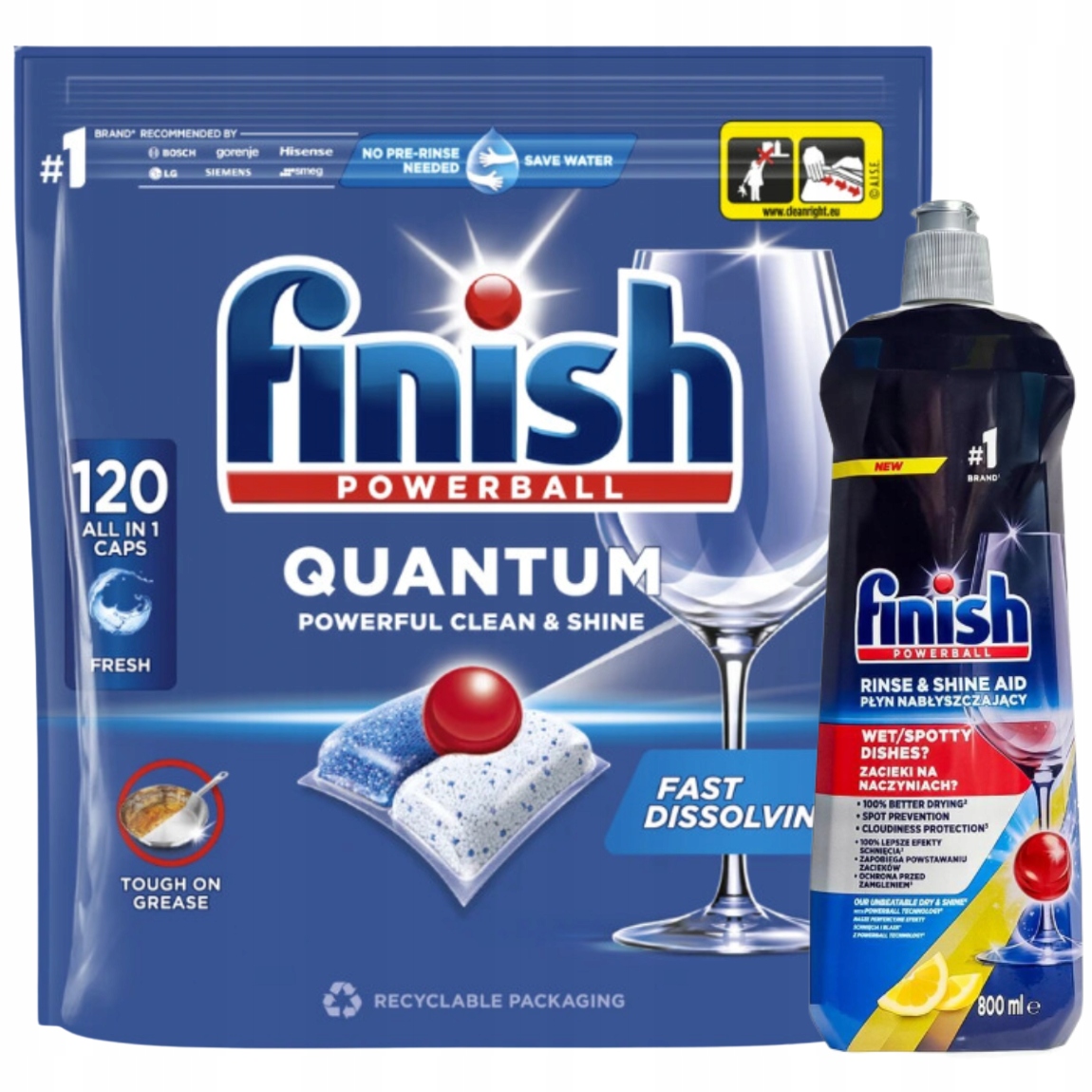 Levně Finish Kapsle do myčky Quantum Leštidlo 800 ml