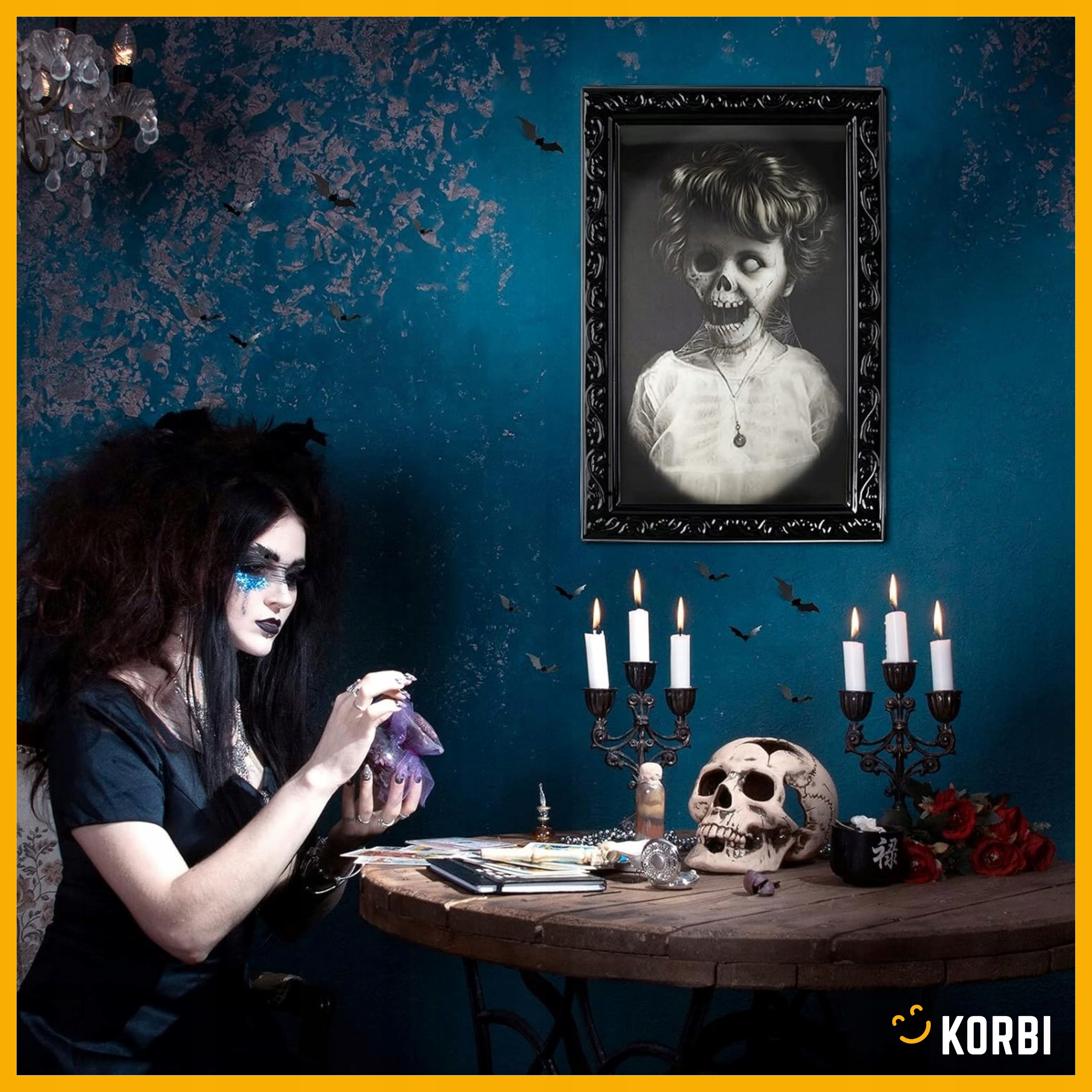 OBRAZ 3D UPIÓR ZMIENIAJĄCY TWARZ DZIECKA DZIEWCZYNKI HALLOWEEN HORROR Rodzaj pojedyncza dekoracja