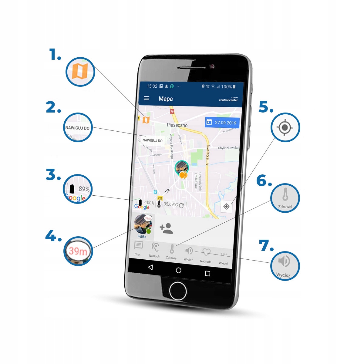 SMARTWATCH DLA DZIECI CALMEAN ACTIVE GPS IP67 SIM Złącza nanoSIM
