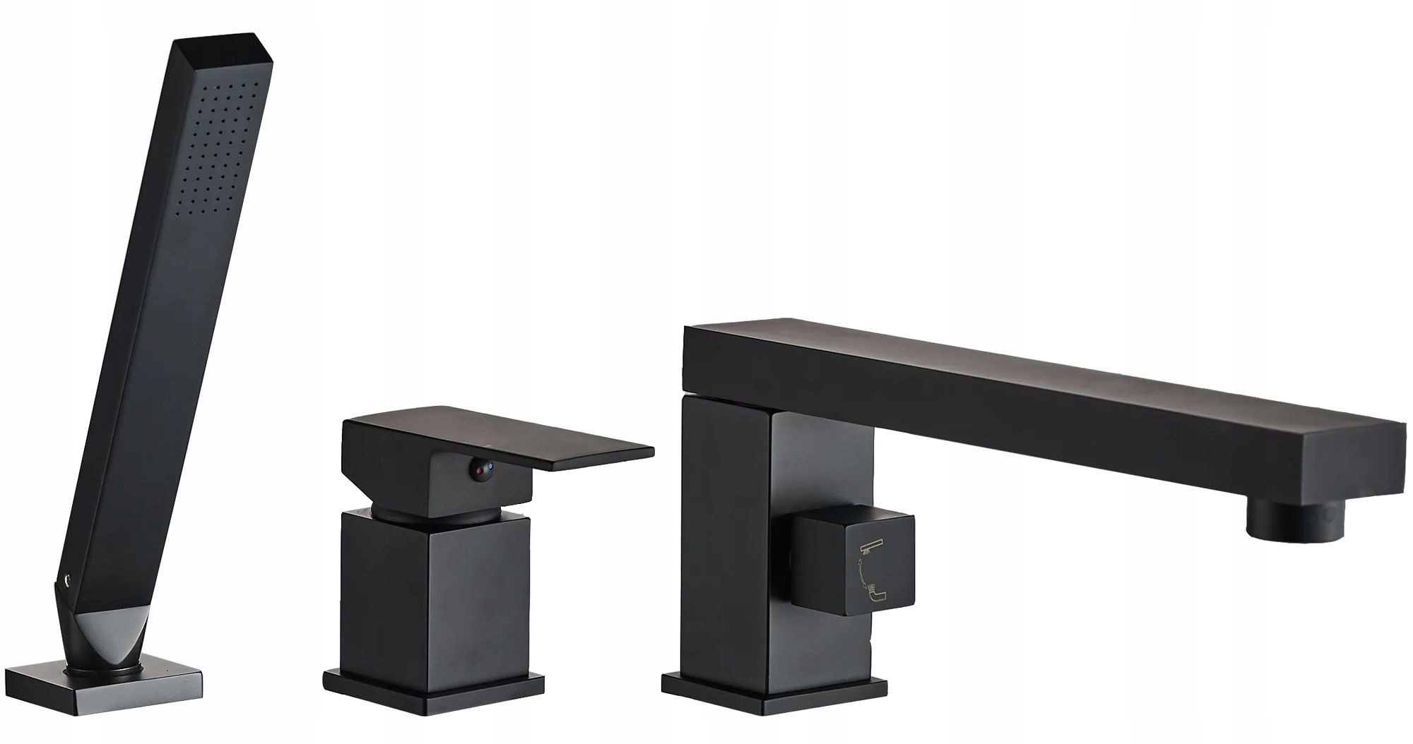 Čierna 3-otvorová vaňová batéria Rea Glen Black Navanová