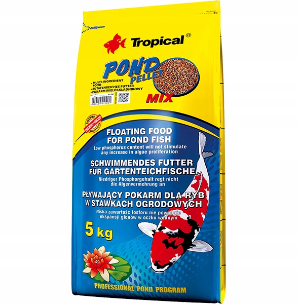 TROPICAL POND PELLET MIX 40L 5kg pokarm karma dla ryb w oczku wodnym EAN (GTIN) 5900469411001