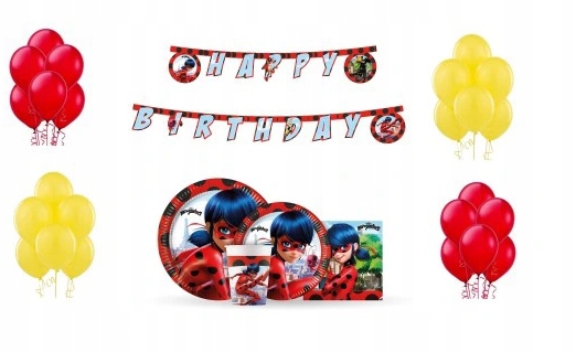 

Zestaw urodzinowy Miraculum Biedronka czarny kot