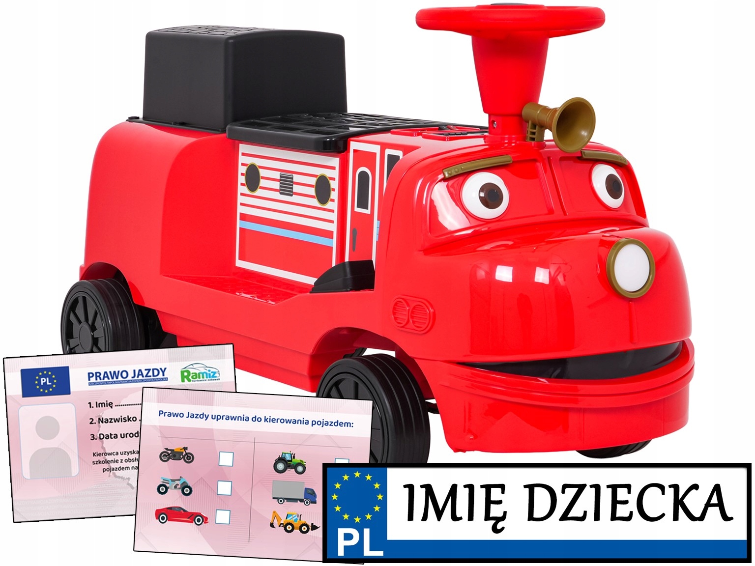 2 osobowe autko elektryczne dla dzieci Lokomotywa Stacyjkowo