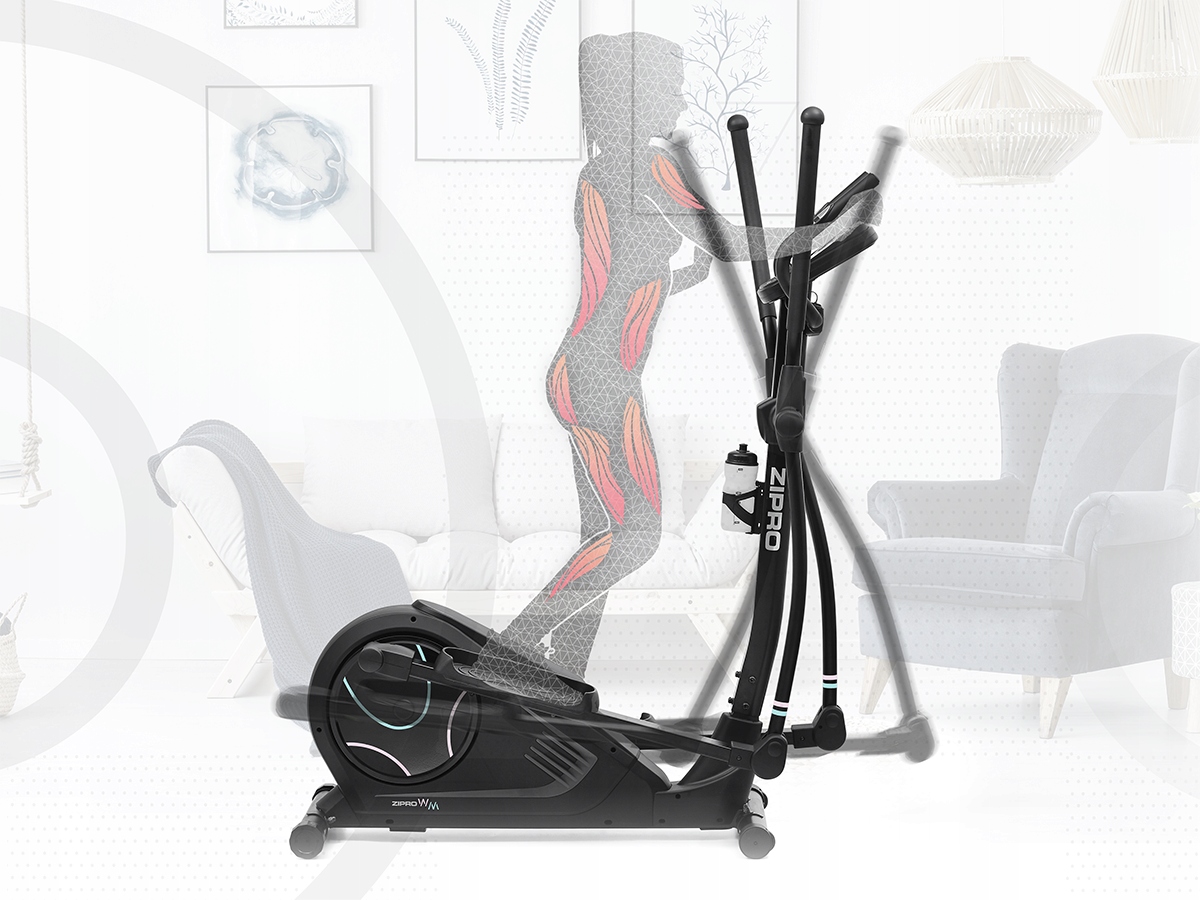 Orbi-Trek TRENAŻER ELIPTYCZNY ROWER Treningowy iConsole Kinomap Heat ZIPRO Cechy dodatkowe Bluetooth kółka transportowe miejsce na bidon sensory dotykowe wejście USB