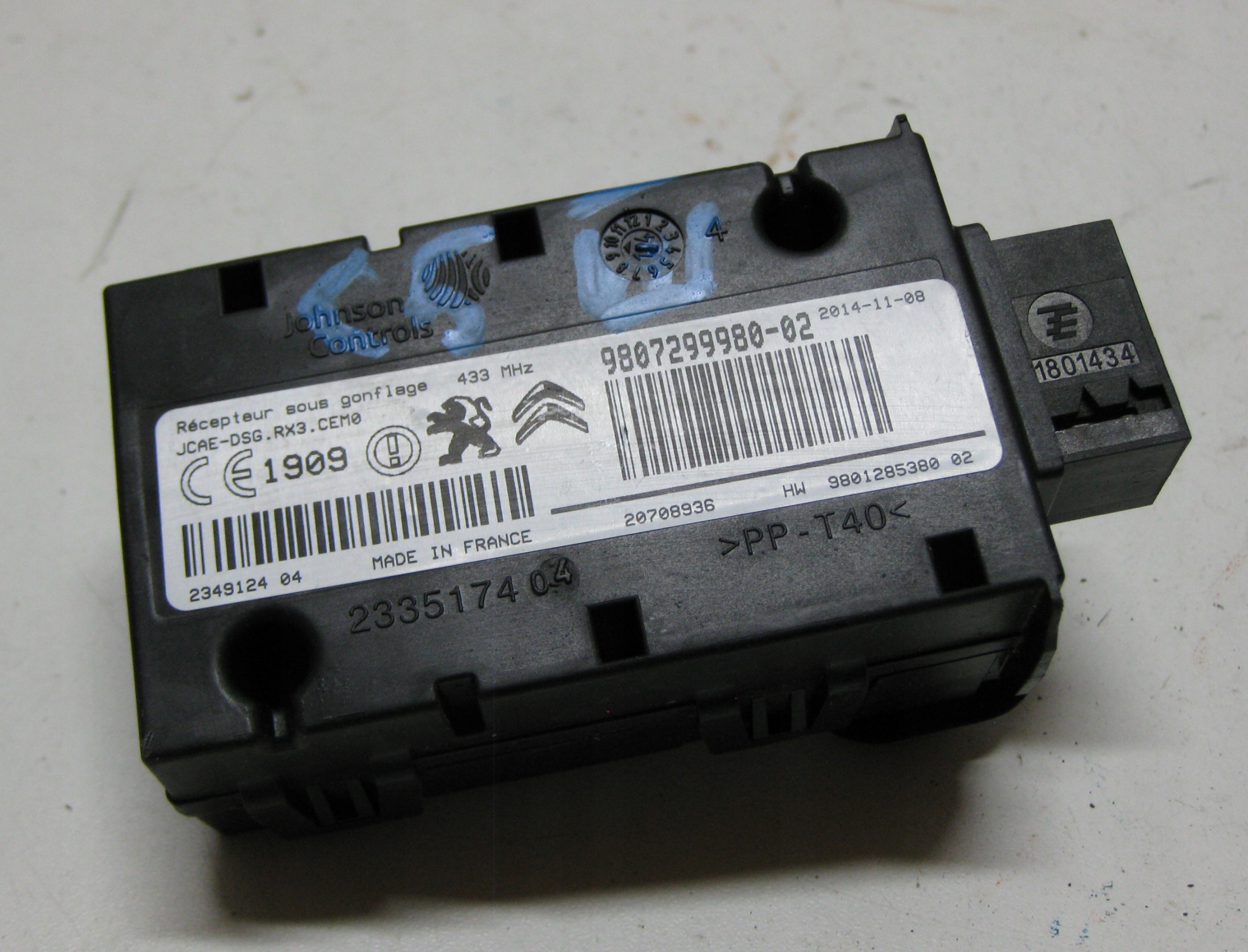 CITROEN C5 III 14R modulo Centralina sensore pressione pneumatici, gomme 9807299980