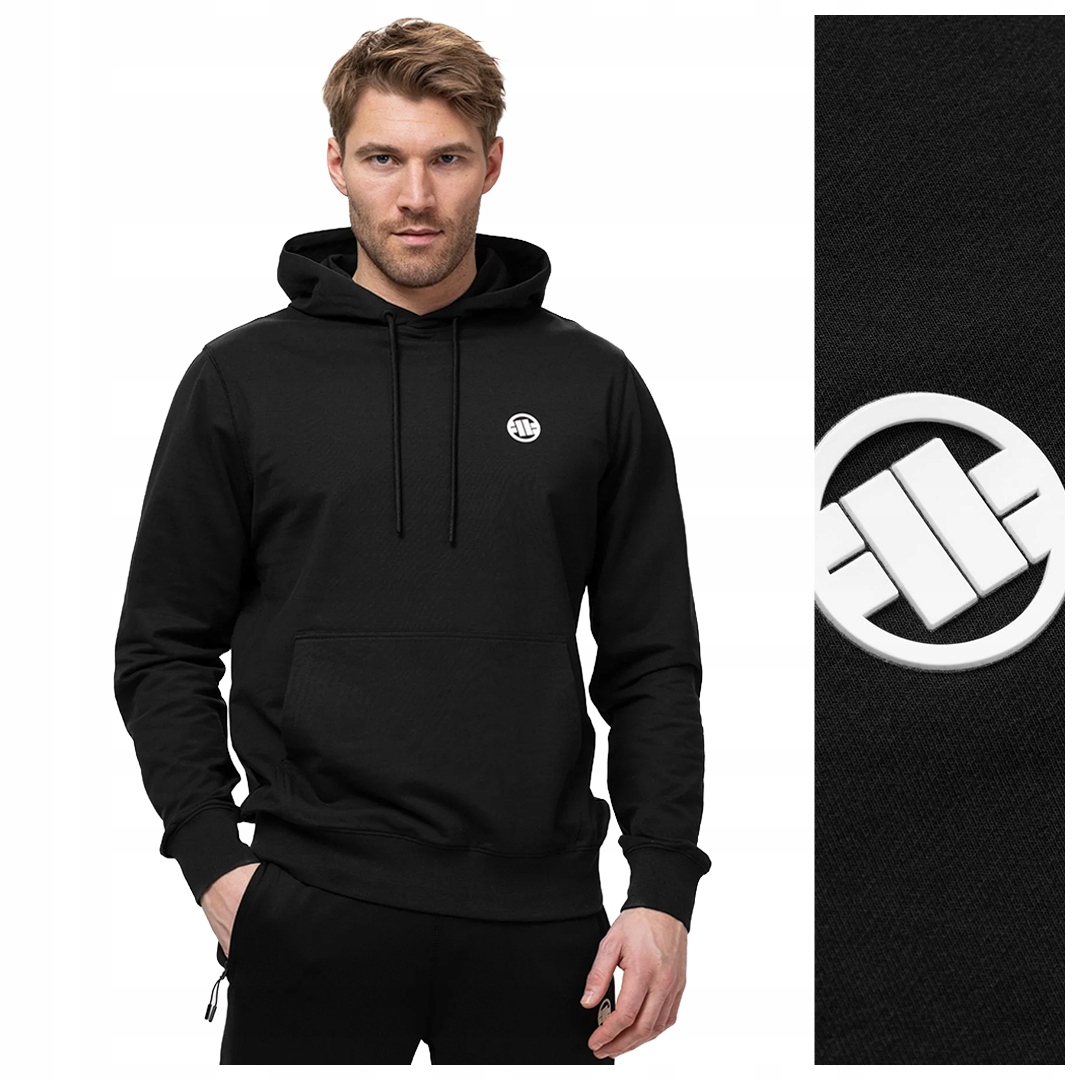 Pánská mikina s kapucí Pit Bull „small Logo Nugget“ – černá 3XL