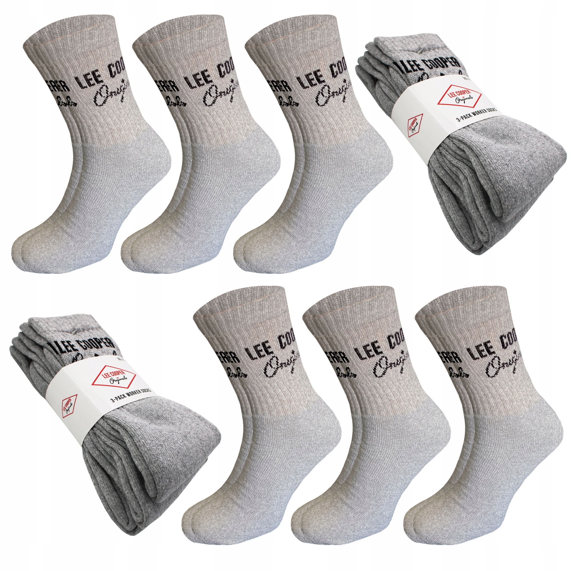 

Skarpety Frotte Lee Cooper 6-PAK, szare, 43/46