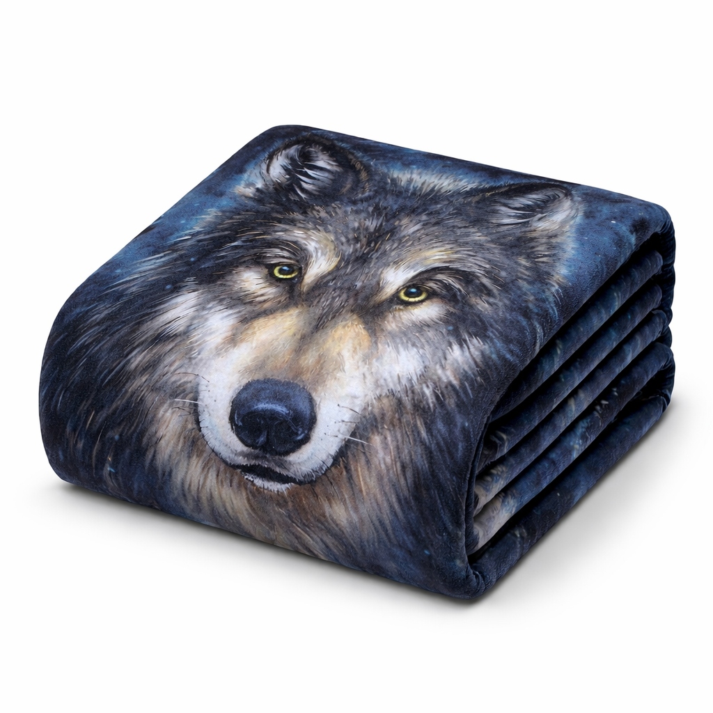 Obraz Wilka Koc 3D Dwustronny Miś Narzuta Lux 150x200