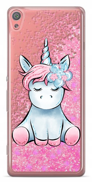 

etui płynny brokat Jednorożec Sony Xperia Xa