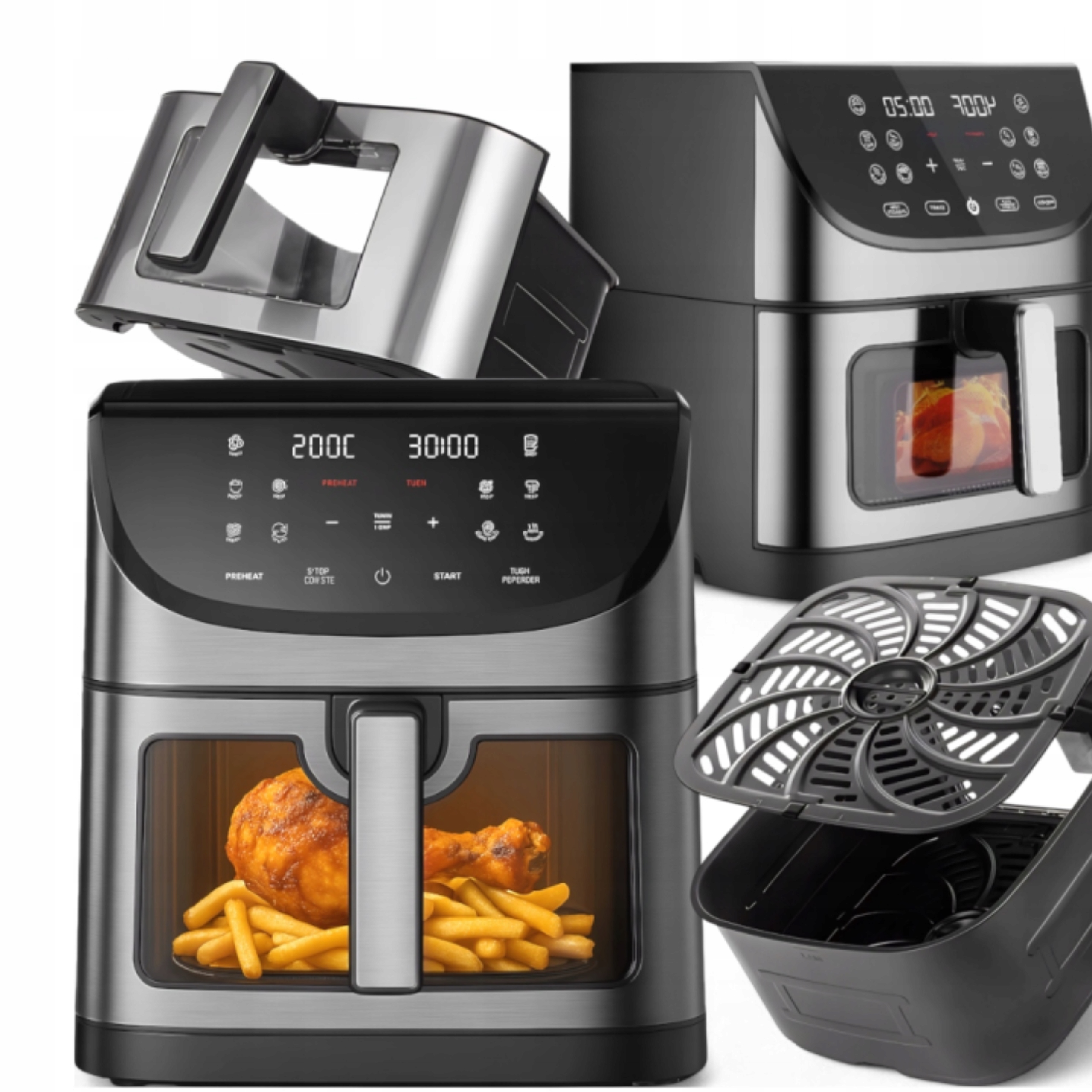 Frytkownica Beztłuszczowa 8L XXL Air Fryer 12 Programów Nieprzywierająca