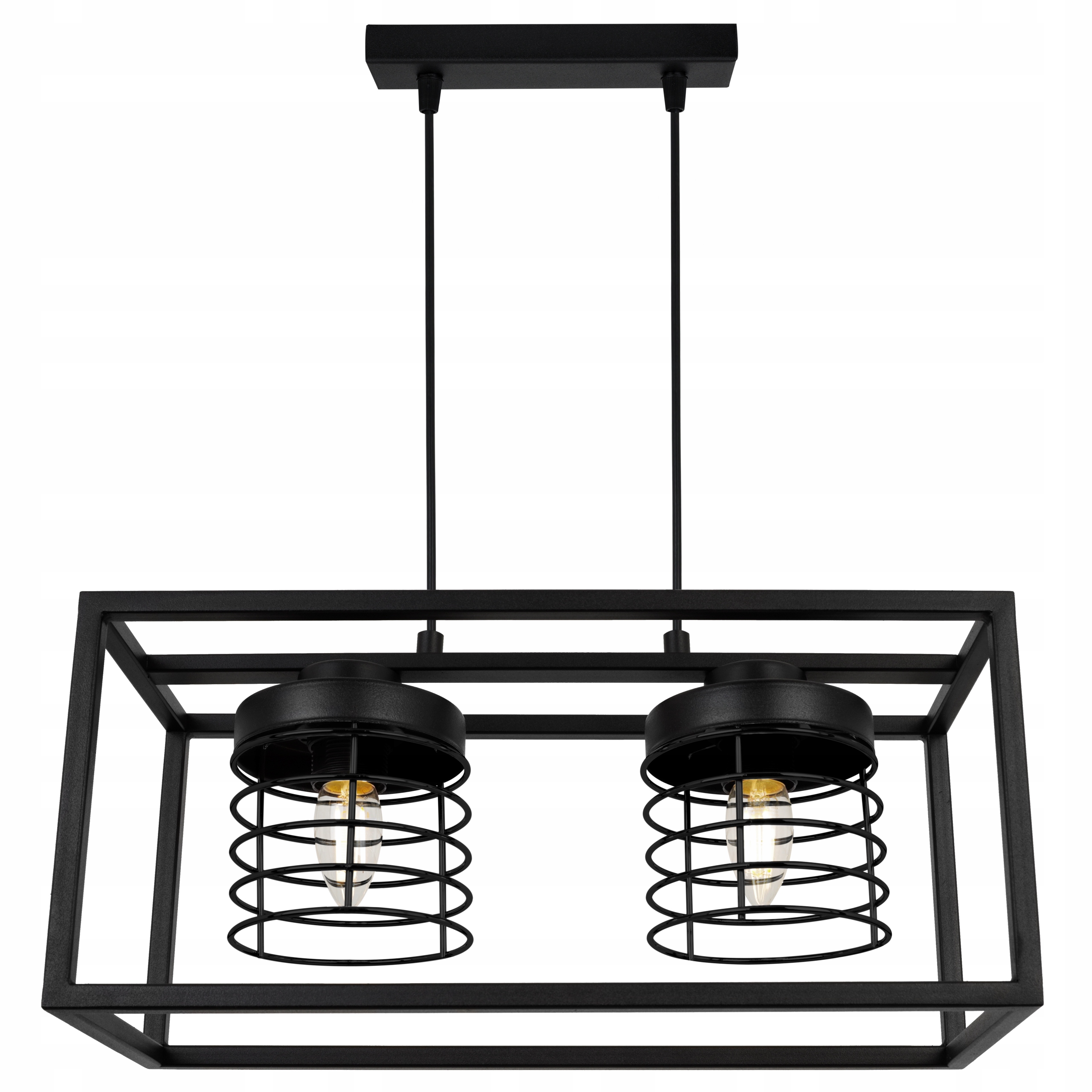 Závěsné Stropní Svítidlo Černá Lustr Klec Loft Lišta Moderní Černá