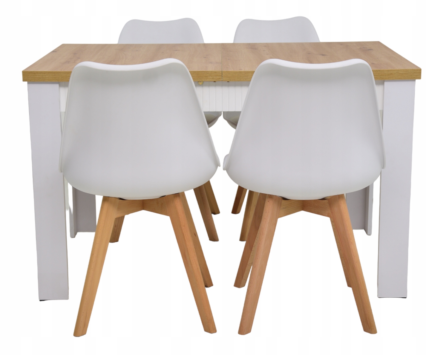 NOWOŚĆ! SKANDYNAWSKI ZESTAW BIAŁY LAMEL 4 KRZESŁA Marka Idea Home