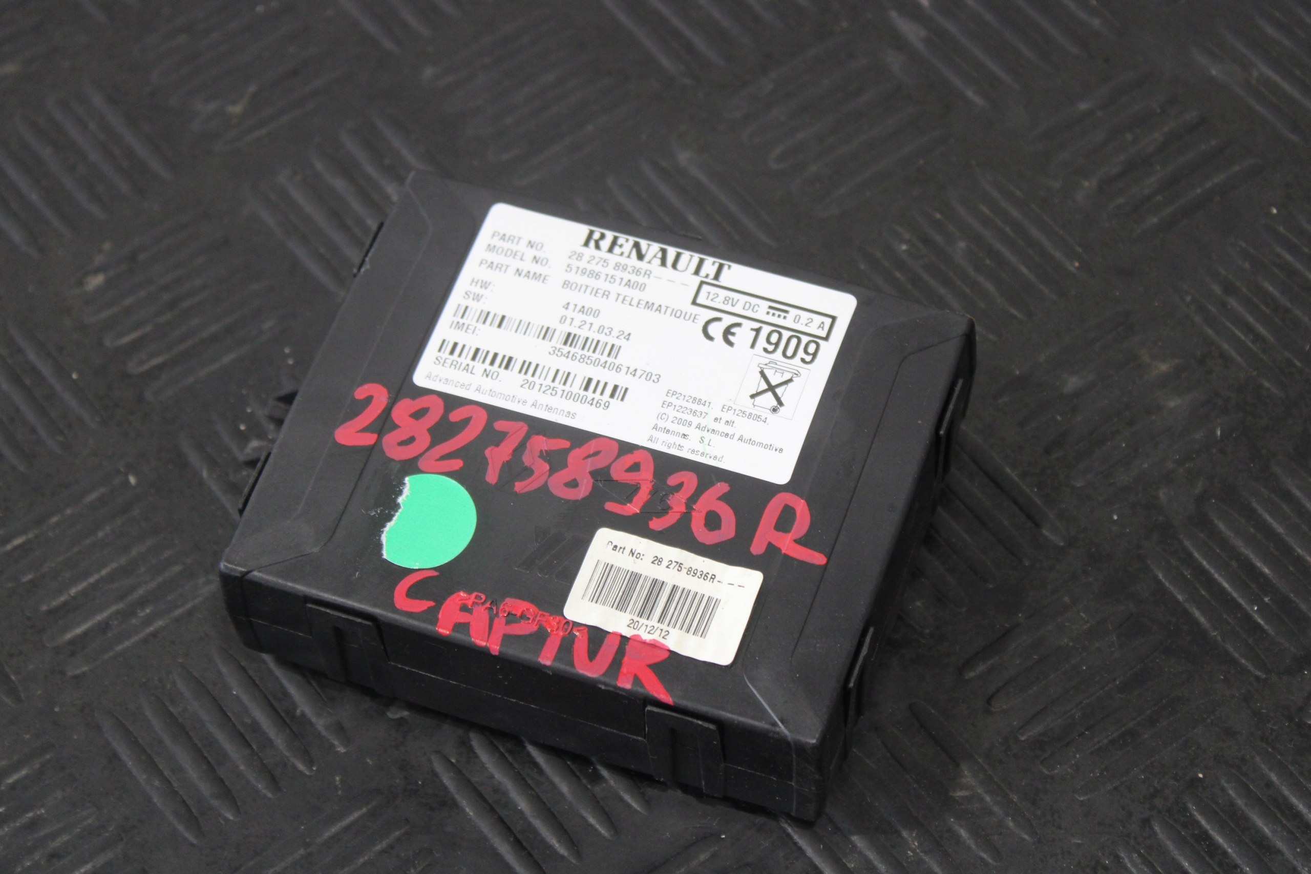 module control unit RENAULT CAPTUR and 1 282758936R