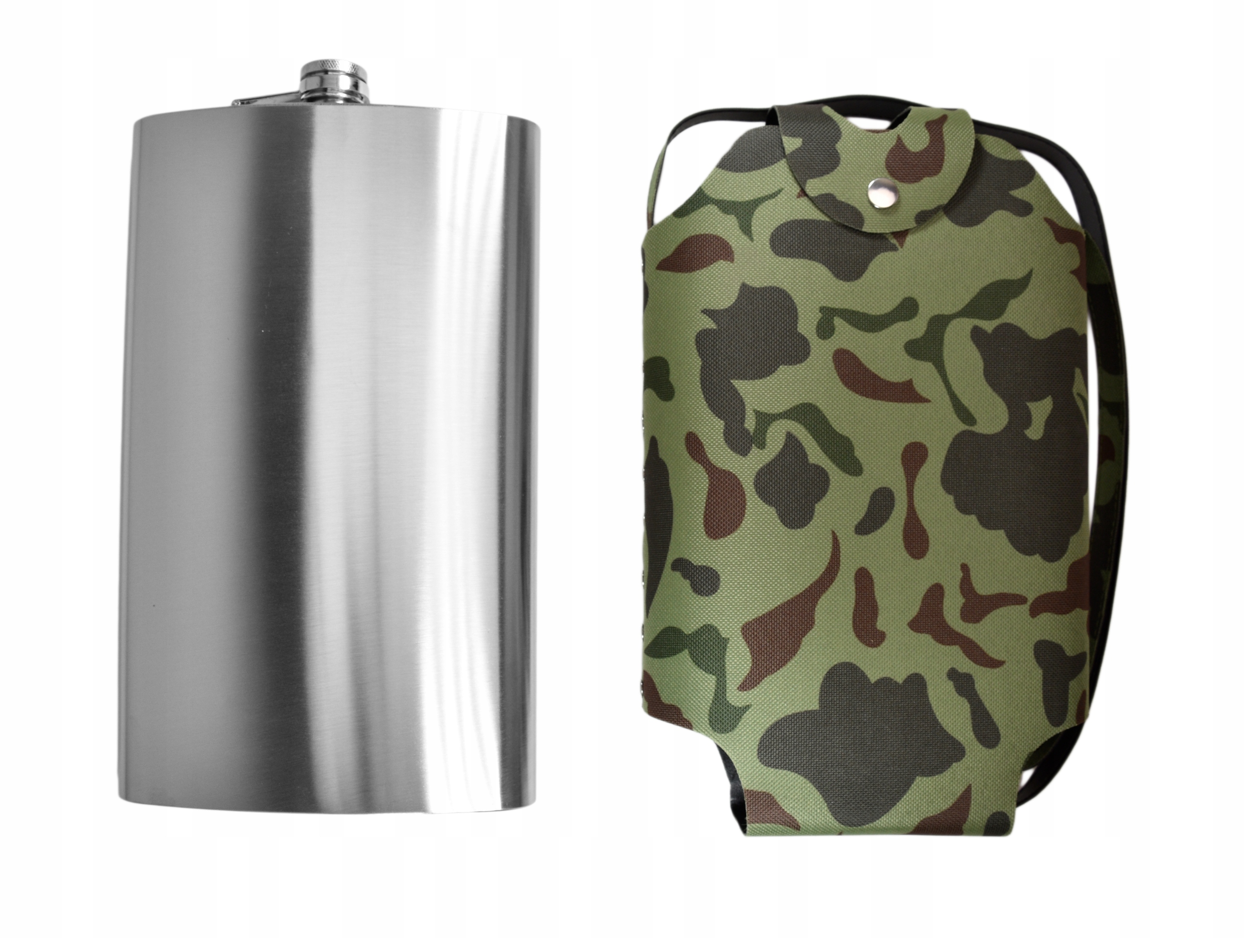 Placatka Velký Největší XXL 1,9 Litru Ocel Menážka Armáda Maskáčový Na Ryby