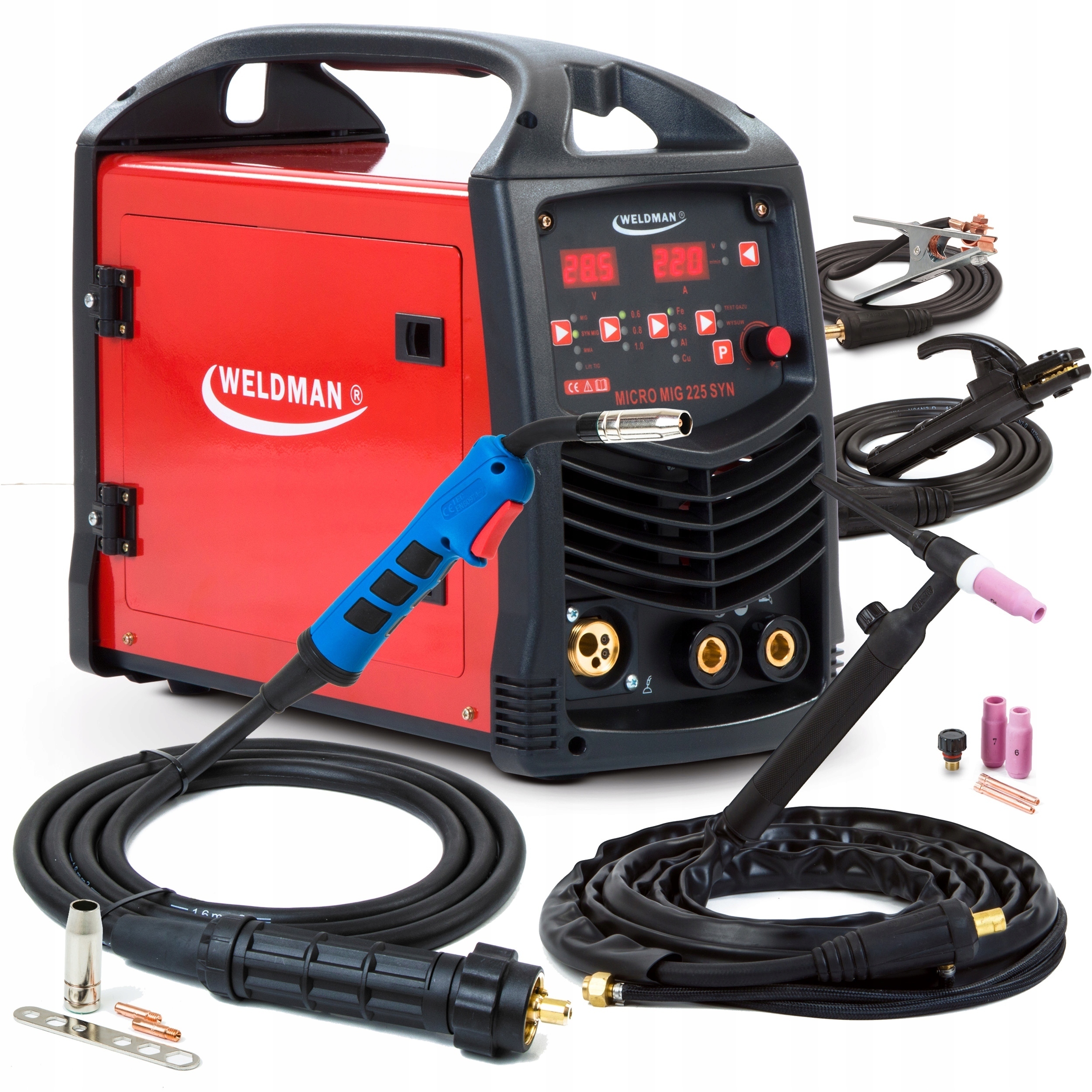 Svařovací Stroj Migomat Weldman Micro Mig 225 Synergie Mma Tig Igbt 230V 220A 3V1