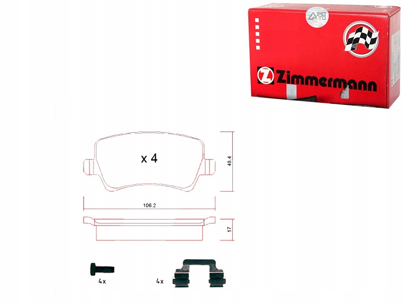 Zim24496.170.2 КОЛОДКИ КОЛОДОК. VOLVO S80 II 06- ЗАД.